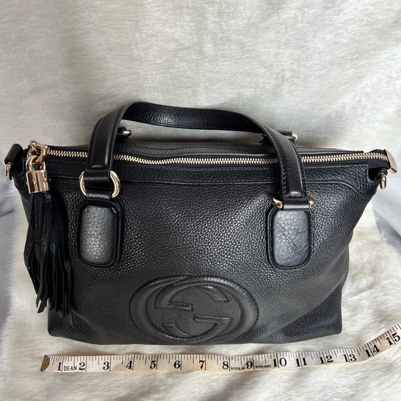š¤ Authentic Gucci Soho Chain Double G Tassel Leather Shoulder Bag - Picture 6 of 9